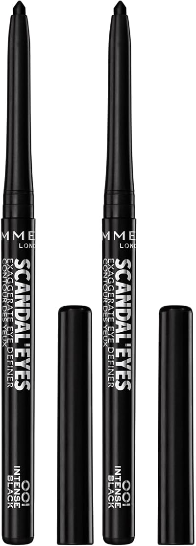 Rimmel London Scandaleyes Exaggerate Eye Definer 001 Intense Black Pack of 2