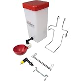 Hen's Choice&trade; 1L (32 oz) Drinker W/Cup, Nipple, &amp; Wire Bracket for Poultry &amp; Small Animals, Chick Waterer, Red