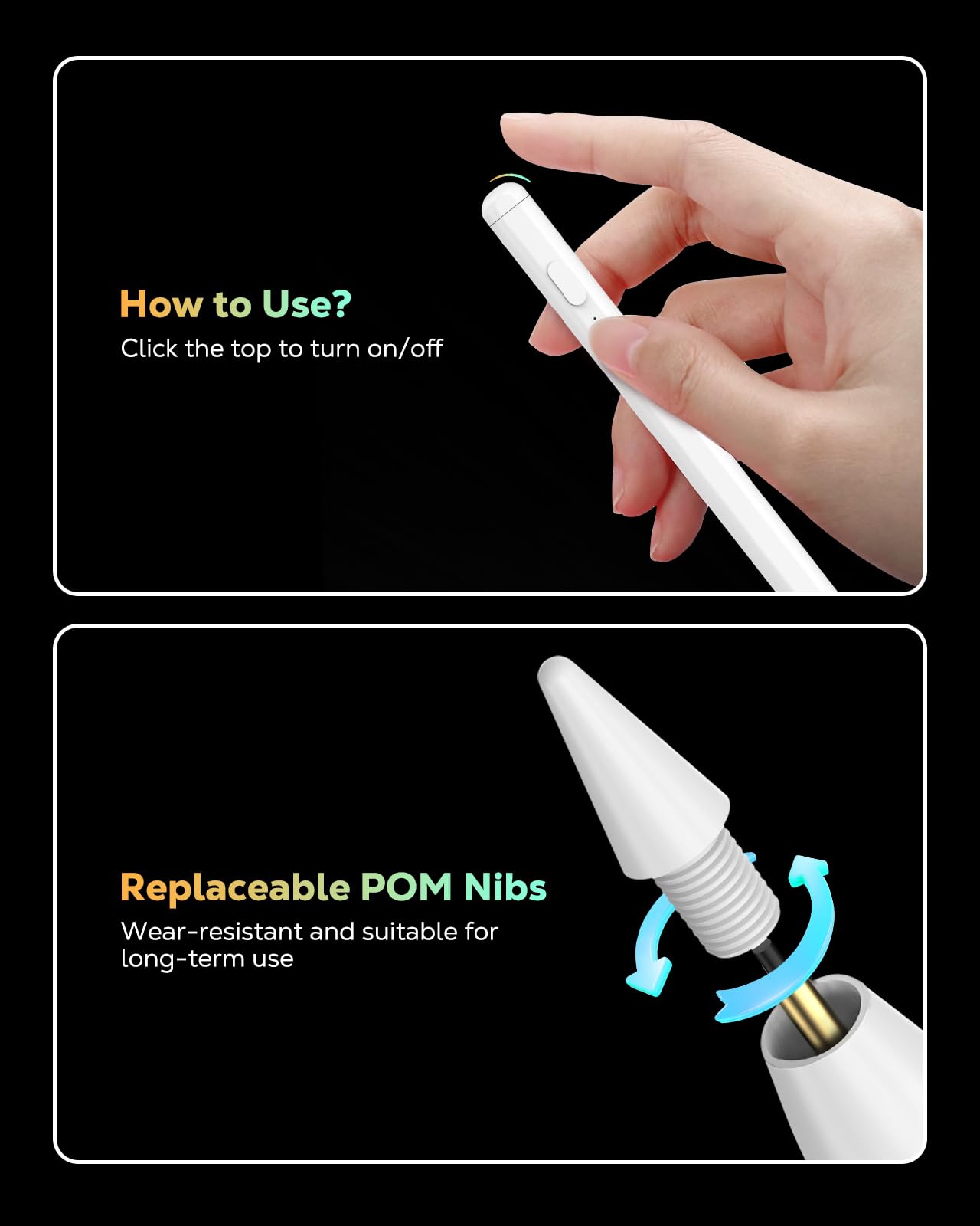 MoKo Pencil for iPad (A16) 11th 10th Gen, Stylus Pen for 2018-2025 Apple iPad 11/10/9/8/7/6/A16, Mini 7/6/5, Air M3/M2 11