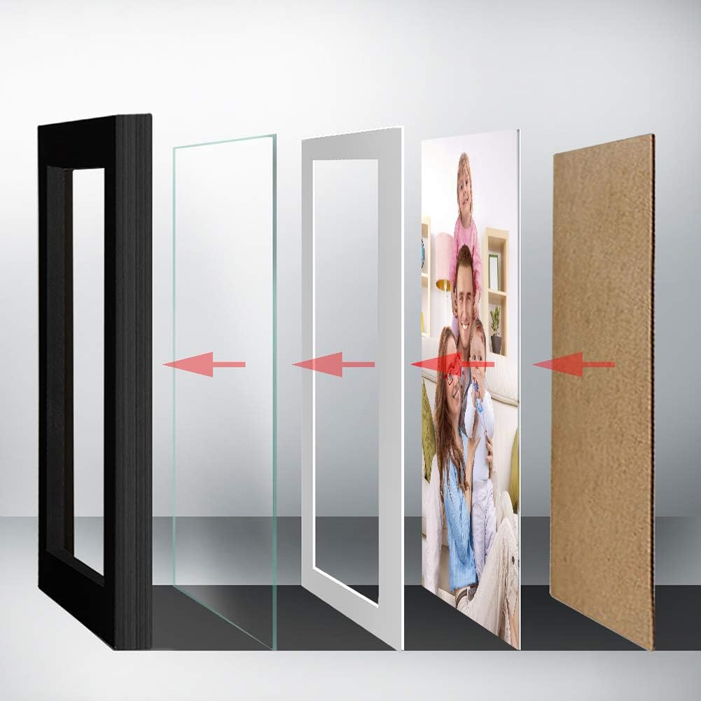 Giftgarden 4x6 Photo Frames Set of 8, Display 4x6 Pictures with Mat or 5x7 without Mat for Wall Decor or Tabletop Display Black, B6011 - Image 3