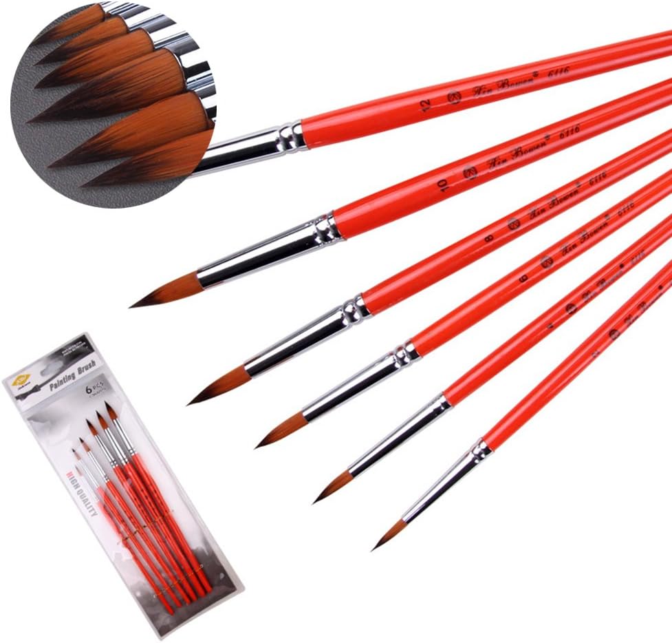4 Pinceaux Plats Nylon Professionnels - Tailles 2/4/6/8cm - Pour Peinture Acrylique Et Huile