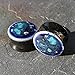 Pair - Bioluminescent Blue Glass Ear Plugs Organic Handmade double-flared gauges stretchers body jewelry