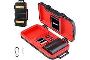 LENSGO Camera Battery Memory Card Case, Memory Card Hard Protector Case Professional Water-Resistant Anti-Shock Camera Batter