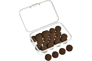 Gejoy 20 Pieces Billiard Pool Cue Tips Pool Cue Tips Replacement Kit Pool Stick Tips Billiard Cue Tips with Storage Box for Pool Cues and Snooker
