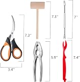 Artcome 21 Pcs Seafood Tools Set Crab Crackers Forks Lobster Shellers Mallet view 6