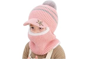 ECYC Winter Children Balaclava, Knitted Warm Balaclava Toddler Warm Hats Knit Hooded Scarf for Boys Girls