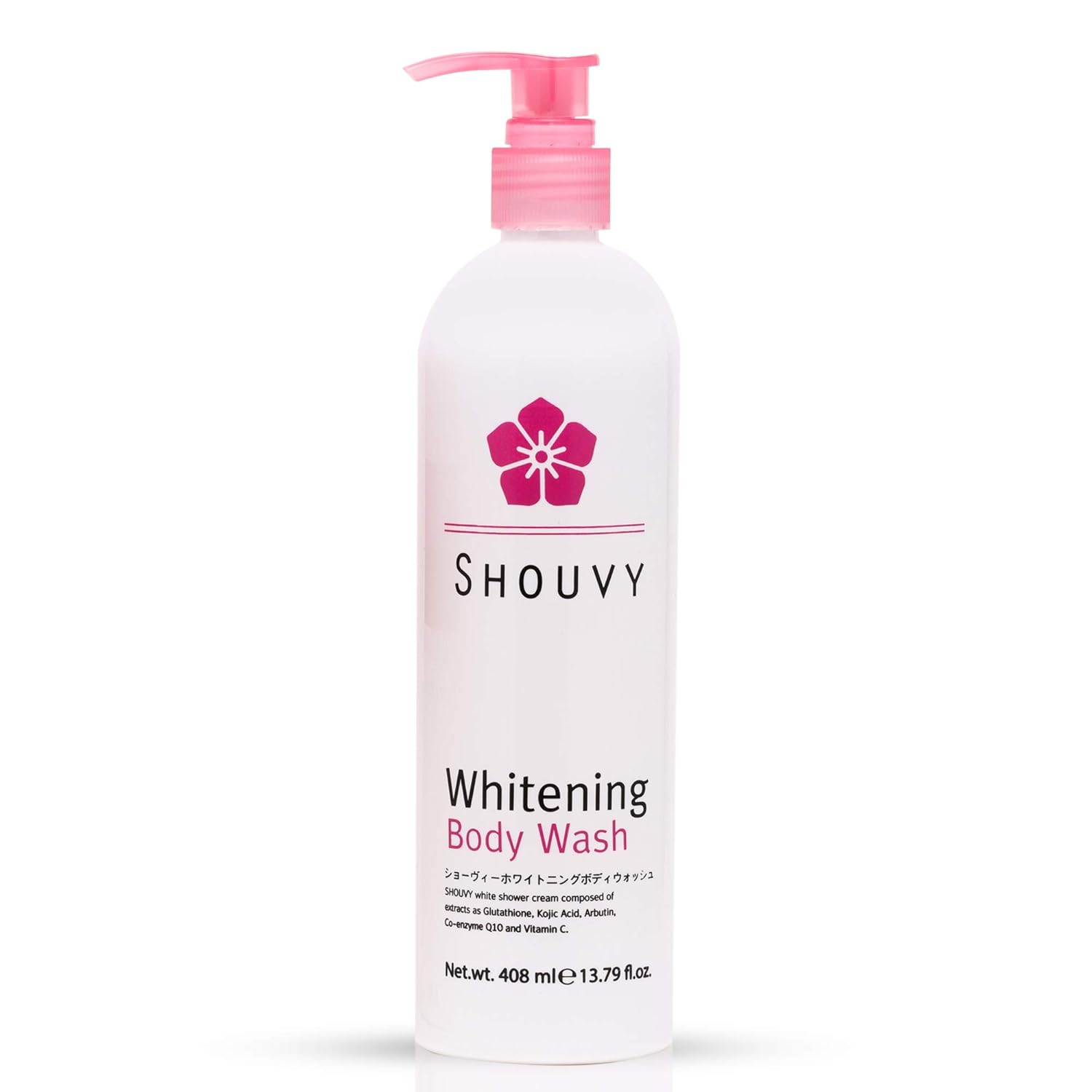 Shouvy Whitening Body Wash Shower Scrub with Glutathione, Kojic Acids, Arbutin, Vitamin C for Dark Spot, Freckle, Scar Reduction 13.79 fl.oz