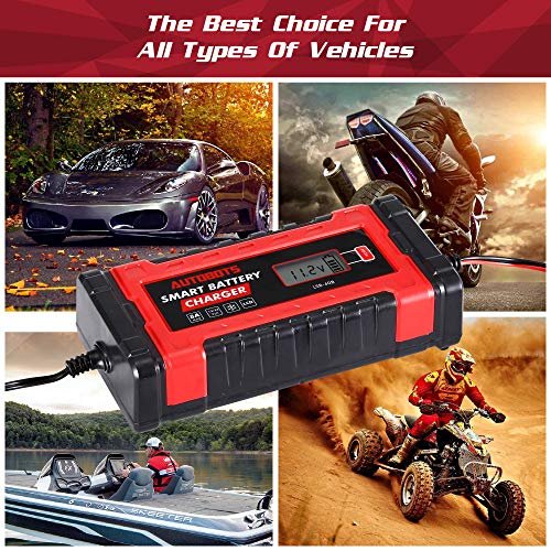 Autobots EnerGen Smart Battery Charger | Fully Automatic 12v & 24v Car, Auto, Motorcycle, Marine, and Boat Battery Maintainer | Perfect for AGM, Gel, and Lead Acid Batteries!