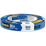 3M Scotch-Blue 2090 Safe-Release Crepe Paper Multi-Surfaces Painters Masking Tape, 27 lbs/in Tensile Strength, 60 yds Length x 3/4" Width, Blue