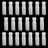 Caishun 20PCS White Food Grade Reusable Silicone Straw Tips Drinkware Part Suitable for 8mm Straws