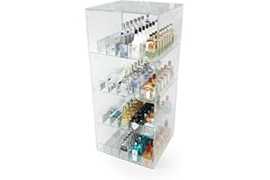 DGS RETAIL Commercial Mini Liquor Bottle Display Case, Acrylic Countertop Rack, 12W