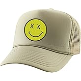 ALLNTRENDS Adult Trucker Hat Smile Face Embroidered Baseball Cap Adjustable Snapback