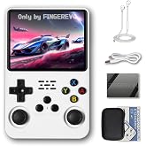 R36S-Handheld Game Console with Portable Case White | r36s 3.5-in 640*480 IPS OCA Screen 3200mAh Opensource System RK3326 Hand-held Retro Video Games Emulator 64GBver.