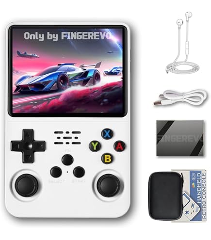 128go - Console de jeu portable R36S 3,5 pouces IPS, blanche multicolore CONSOLE RETRO