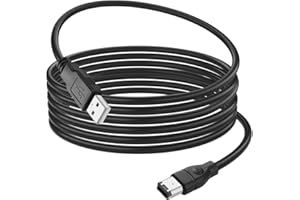 HATMINI 6FT Firewire 6Pin to USB Adapter Cable，USB 2.0 A Male Firewire IEEE 1394 6 Pin Convertor Cable for Printer, Scanner, 