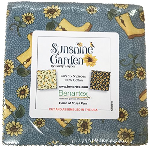 Sunshine Garden Charm Pack, 42 - 5" Quilt Squares by Benartex