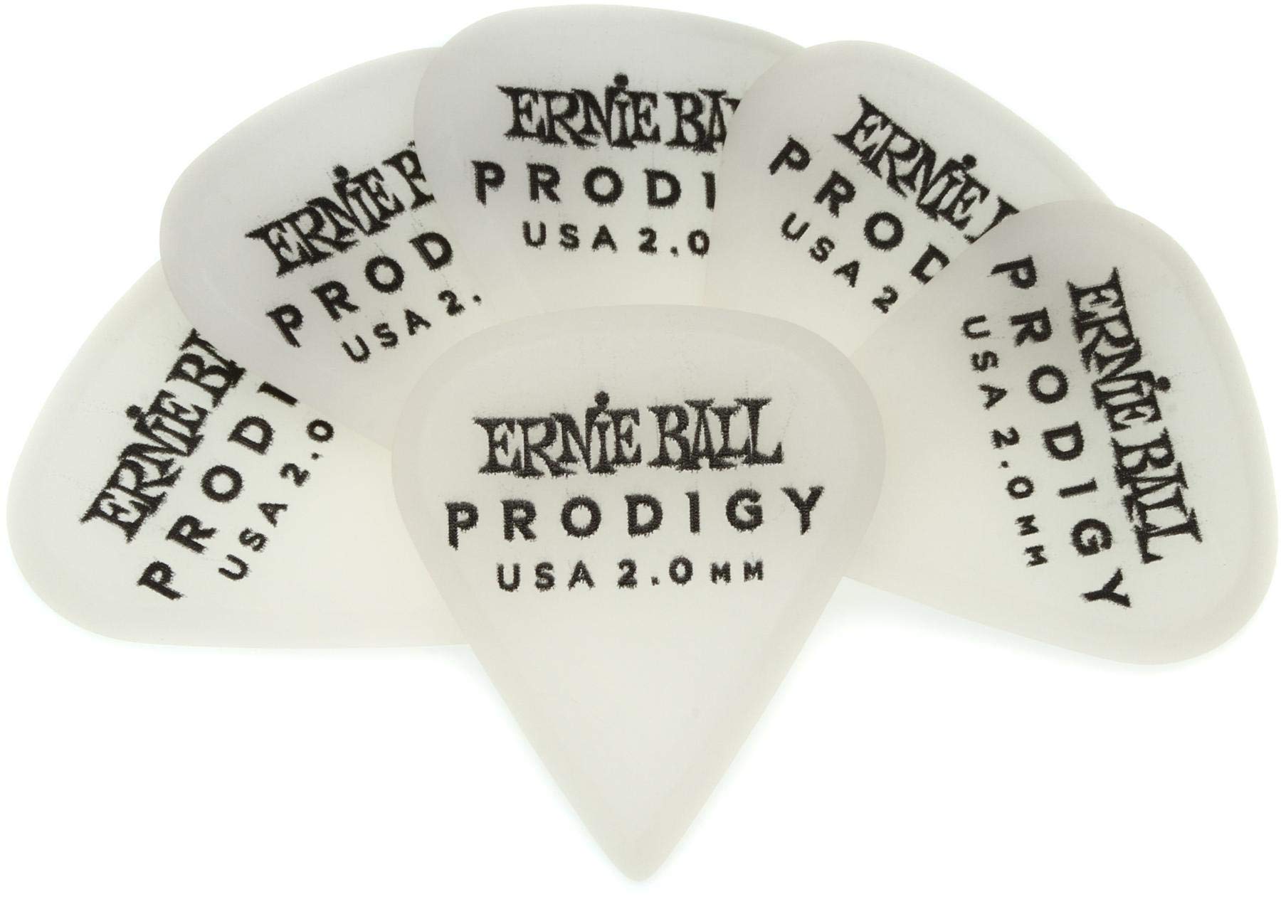 Ernie Ball 2.0 mm White Sharp Prodigy Picks 6-pack