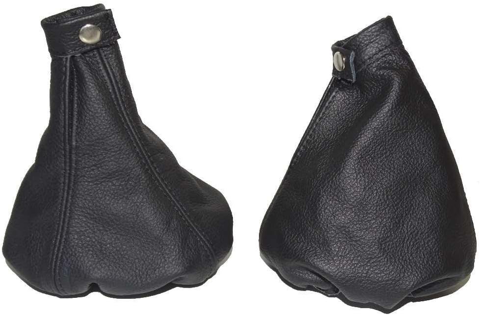 The Tuning-Shop Ltd For Alfa Romeo Mito 2008-2014 Shift & E Brake Boot Black Italian Leather