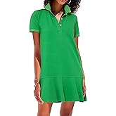 YEXPINE Polo Dress for Women Short Sleeve Ruffle Hem Golf Tennis Summer Mini Dresses