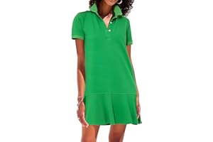 YEXPINE Women's Polo Dress Short Sleeve Ruffle Hem Golf Tennis Summer Mini Dresses