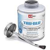 RectorSeal Tru-Blu 31431 Pipe Thread Sealant, Fast-Dry, Flexible Set Thread Sealant Designed for High Vibration Environments, PTFE Enriched, Plumbing, 1 Pint