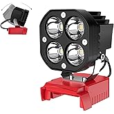 Azocek LED Work Light Compatible with Milwaukee 18V Battery, Azocek 40W 6000LM Flashlight, 18V Battery Cordless Work Light 120°Adjustable with Low Voltage Protection for Outdoors and Job Site Lighting
