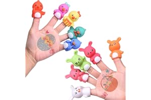 FUN LITTLE TOYS 10 PCS Easter Party Favors for Kids with Bunny Chick Finger Puppets Assorted Easter Egg Fillers, Easter Basket Stuffers for Toddlers Kids Gifts