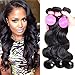 ISEE Hair 8A Unprocessed Brazilian Virgin Body Wave Human Hair 3 Bundles 100% Unprocessed Human Hair Extensions Natural Black (18