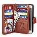 idudu iPhone 6 Plus/iPhone 6S Plus Case, Luxury PU Leather Wallet Flip Cover Case with Credit Card Holder Built-in 9 Card Slots & Wrist Strap for iPhone 6 Plus/iPhone 6S Plus (Brown)
