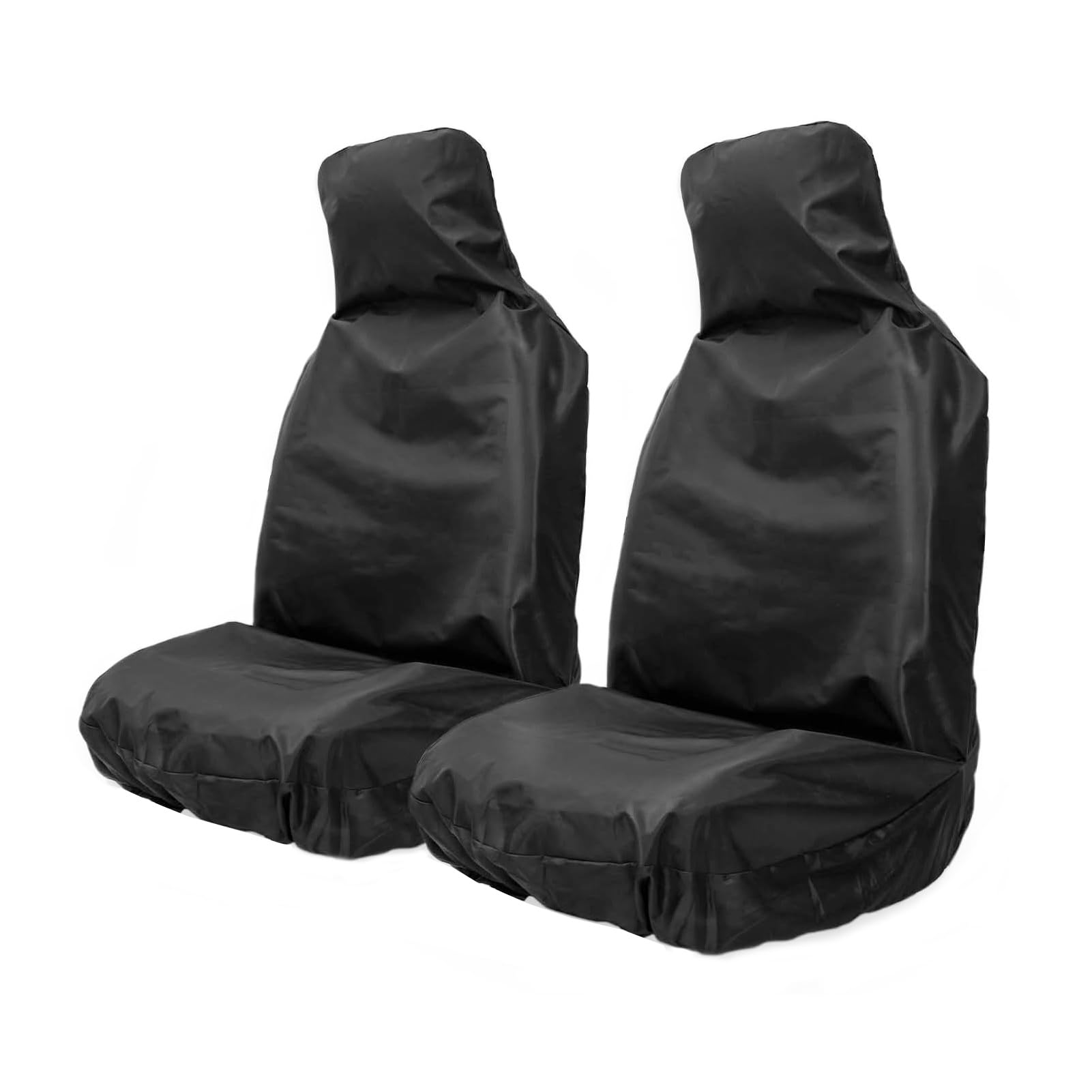 AUTO HIGH Waterproof Car Seat Covers Set, Universal Auto Seat Cover, Heavy Duty Nylon Car Seat Protectors, Black - 2 x Fronts