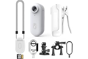 Muayb 4K Mini Body Camera, 128GB Small Body Camera with 360° Rotatable Clip, Magnetic Lanyard, Easy to use for Recording Life, Work, Speeches, Traveling and Pet Walks (White)