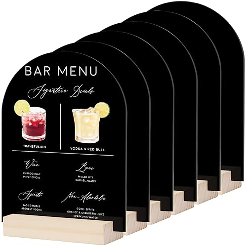 thumbnail image 2 of JINMURY 8x10 Inch Black Acrylic Signs With Stands - 5 Pack Blank DIY Wedding Table Numbers 2 of 5