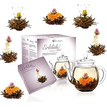 Amazon.com : Creano Abloom Tea Gift Set - Black Flower Tea Ball in ...