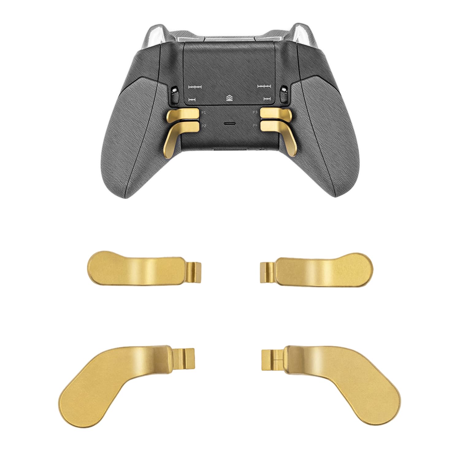 Mcbazel Xbox Controller Metal Stainless Steel Trigger Paddles - Replacement Parts Accessories Kit for Elite/Elite 2 Controller - 4 Pcs (Gold)