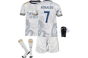 BIVIPO Madrid #5 Kids Soccer Jersey Kit Shorts Socks Set Youth Size #7 Adult Uniform 4 Pieces Set