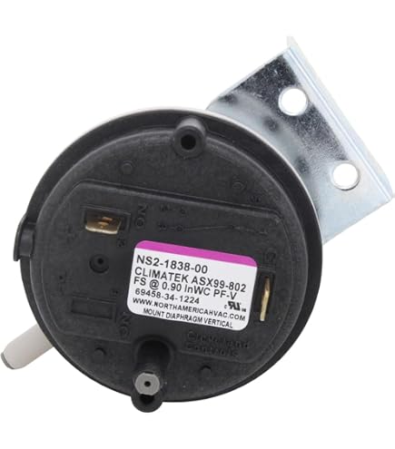 Lennox OEM Furnace Draft Air Pressure Switch, Push Button, Black
