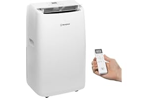 Westinghouse 14,000 BTU Air Conditioner Portable For Rooms Up To 700 Square Feet, Portable AC with Home Dehumidifier, Smart App, 3-Speed Fan, Programmable Timer, Remote Control, Window Kit, White