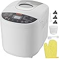 VEVOR Bread Maker, 19-in-1 2LB Dough Machine, Nonstick Ceramic Pan Automatic Breadmaker with Gluten Free Setting, Whole Wheat Bread Making, Digital, Programmable, 3 Loaf Sizes, 3 Crust Colors, White