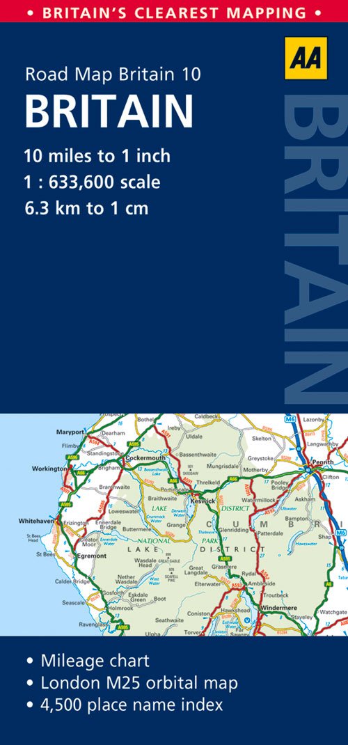 Aa Road Map Of England Britain Road Map (Aa Road Map Britain): Aa Publishing: 9780749577193: Books