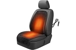 Pohoudy Car Seat Covers for Driver or Passenger in Winter, Full Back and Seat Cushion with Non-Slip Bottom, Adjustable Straps, Fits Sedans, SUVs, Trucks & Vans