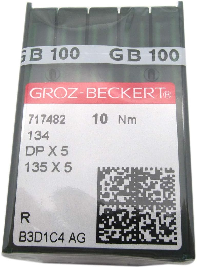 GROZ-BECKERT Needle in CKPSMS Clear Plastic Box- 100 GROZ-BECKERT Sewing Needle 135X5 DPX5 Many Sizes (DPX5 21/130)