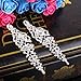 BriLove Women's Elegant Crystal Wedding Bridal 1920s Hollow Floral Cluster Teardrop Dangle Earrings Clear Silver-Tone