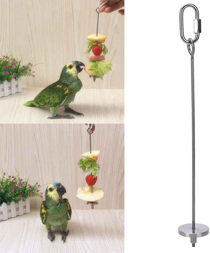 Bird Fruit Holder Stainless Steel Vegetable Skewer Hanging Food Feed