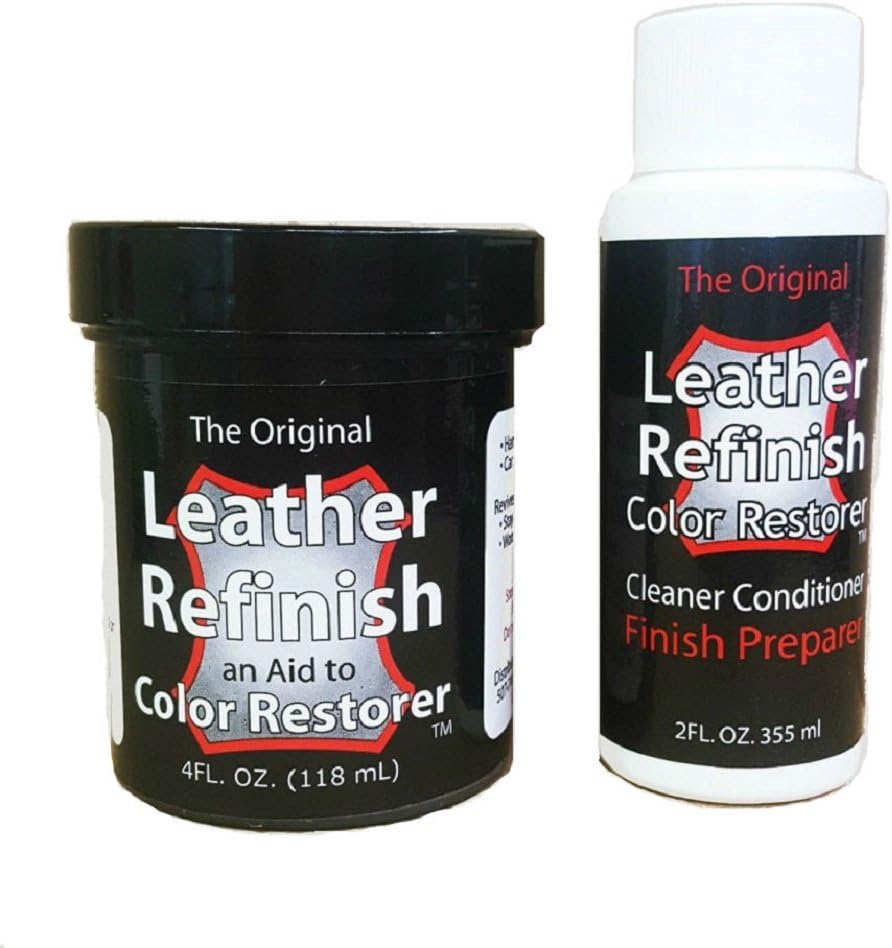 Leather Refinish Color Restorer Dye & Cleaner/Preparer Combo Kit