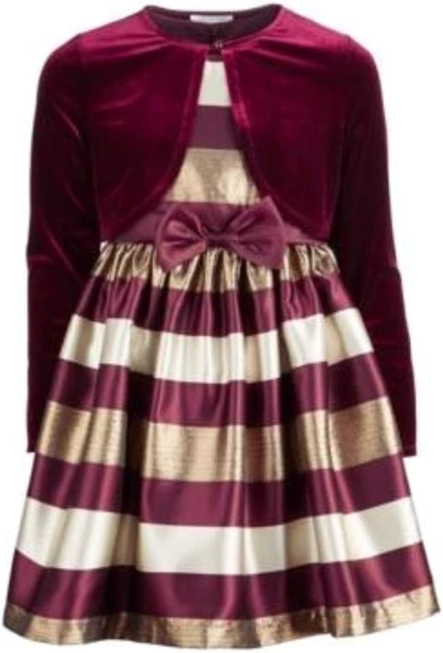 maroon striped dress