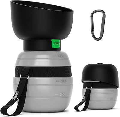 Pecute Dog Water Bottle 350ml Lightweight Portable Water Dispenser Grey