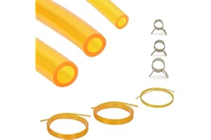 Premium TPU Fuel Line Kit 3 Sizes (3mm ID/5mm OD, 5mm ID/8mm OD, 6mm ID/9mm OD), 6.6ft Each, with 12 Steel Clamps, Universal 