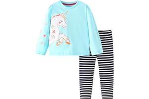 Kids Girls Clothes Set Toddlers Long Sleeve Print Top and Leggings Pants Outfit Fall Winter Clothing 2-7T