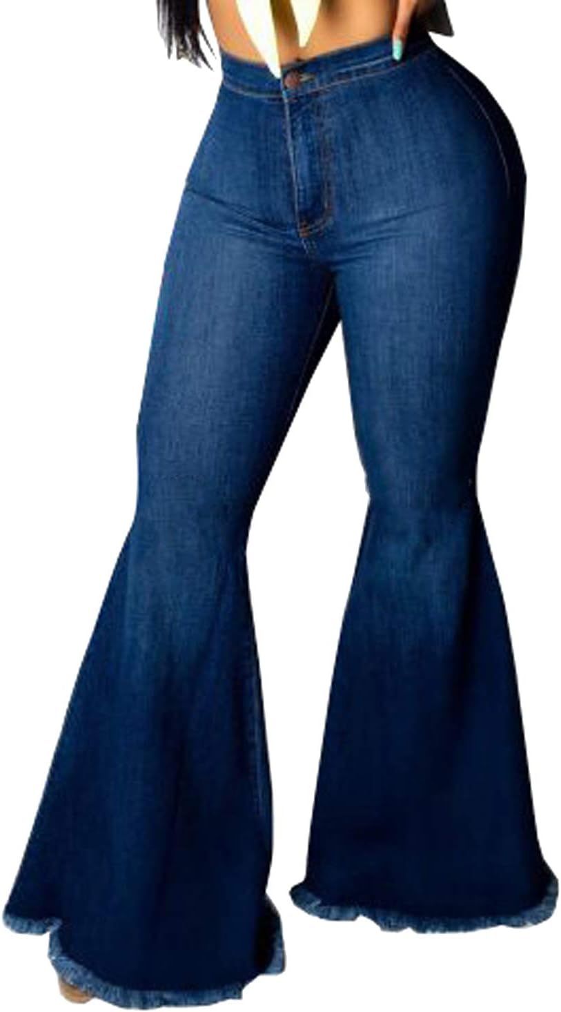 YouSexy Calça jeans feminina flare boca de sino rasgada e justa rasgada ...