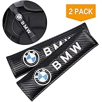 XIAOYES 2Pcs Seat Belt Covers Shoulder Pads for BMW, Embroidered Logo Black Leather Car Seat Belt Pads Safety Belt Cover…